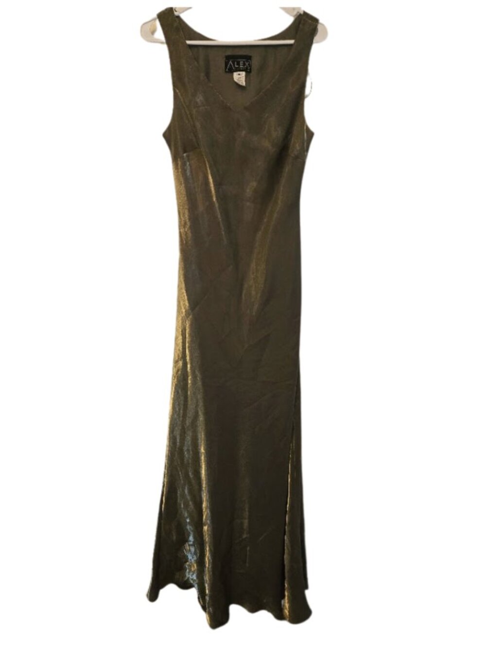 Alex Evenings olive green‎ metallic gown Size 14